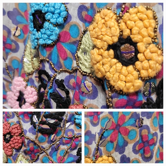 Embroidered Summer Scarf - Picture 2 of 9